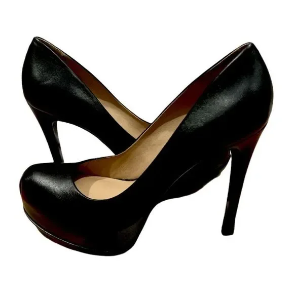 POUR LA VICTOIRE Black Leather Pumps - Picture 3 of 8